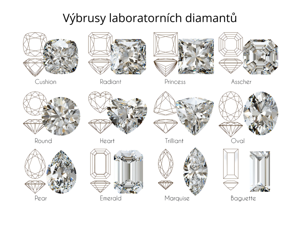 Výbrusy laboratorních diamantů
